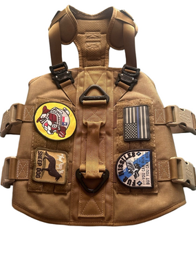 Icefang Dog Vest Tactical K9 Dog Harness Coyote Brown – MOLLE – Working Dog